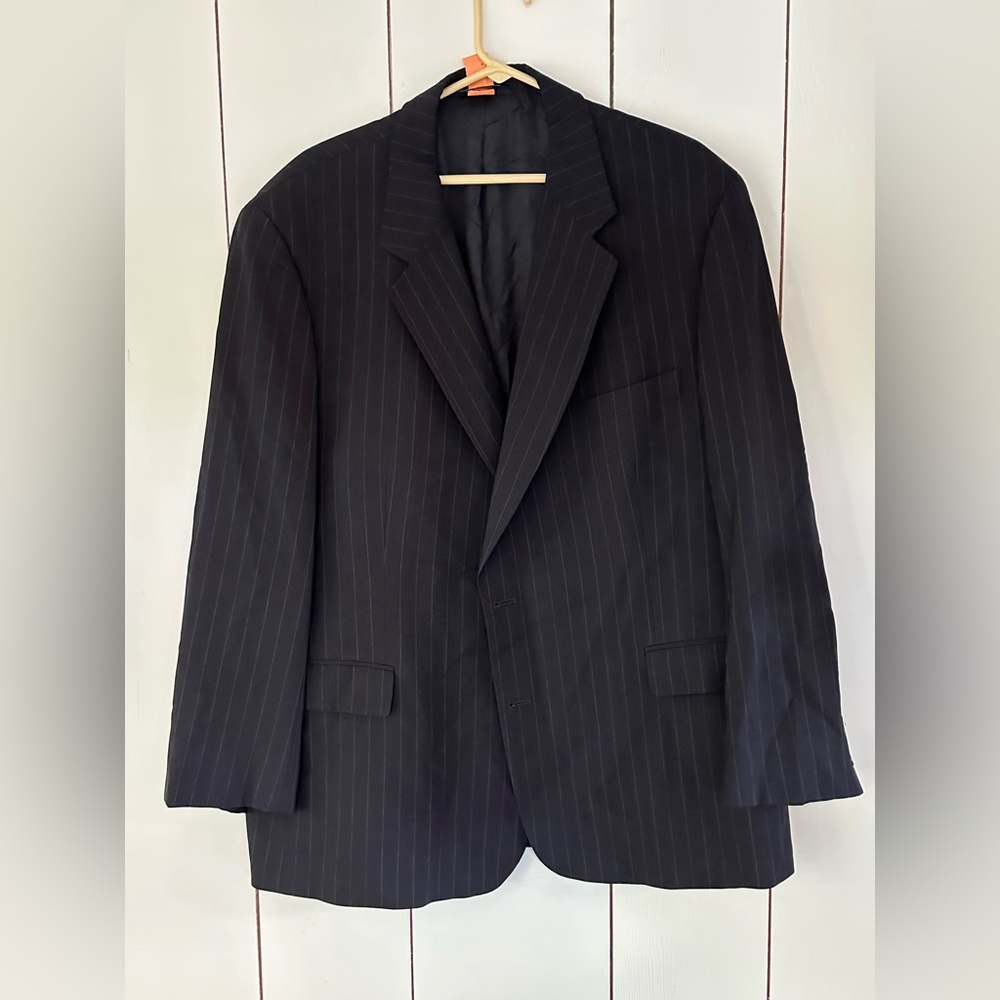 Brooks Brothers Brooksease Wool Pinstripe Suit Jacket 48R